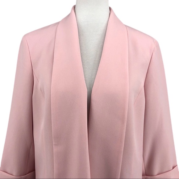 Kasper Pink Tutu Open Front 3/4 Cuffed Sleeve Blazer Jacket - Picture 2 of 8